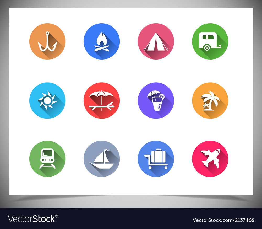 Set of flat color buttons