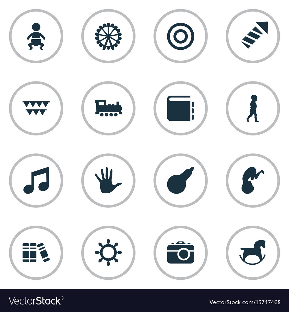 Set of simple child icons