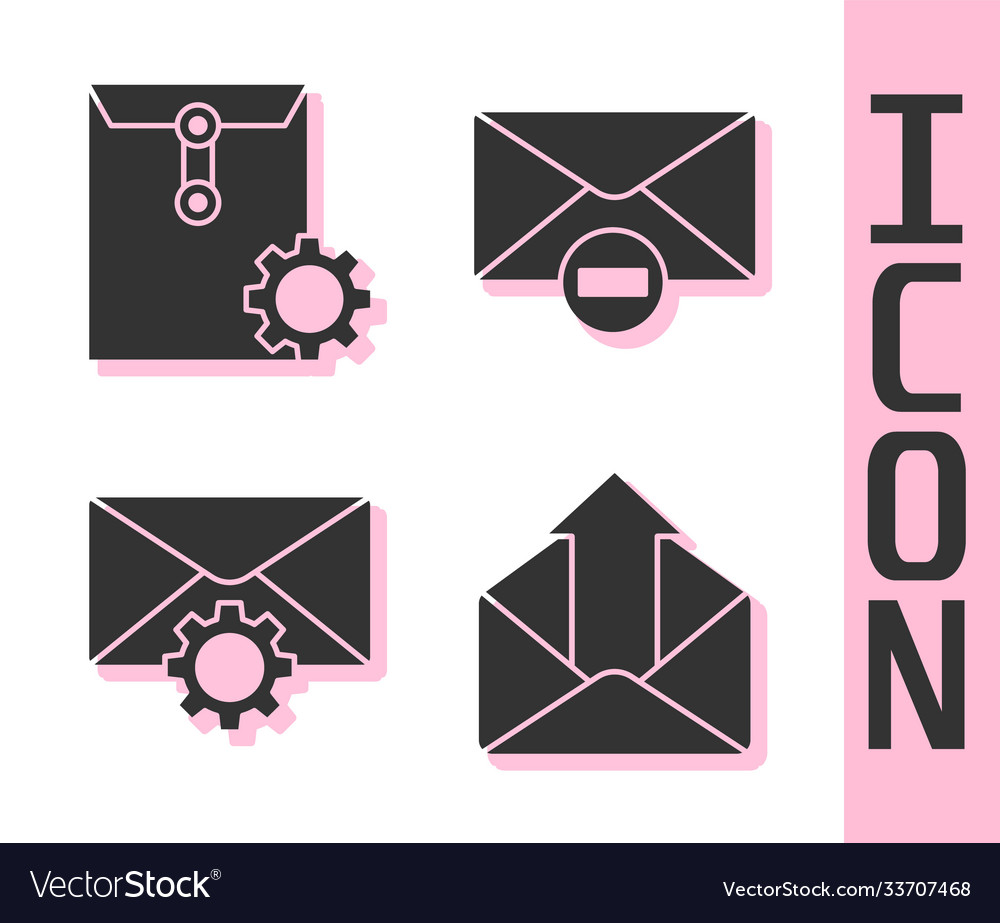 Set outgoing mail envelope setting vector image Set outgoing mail envelope setting