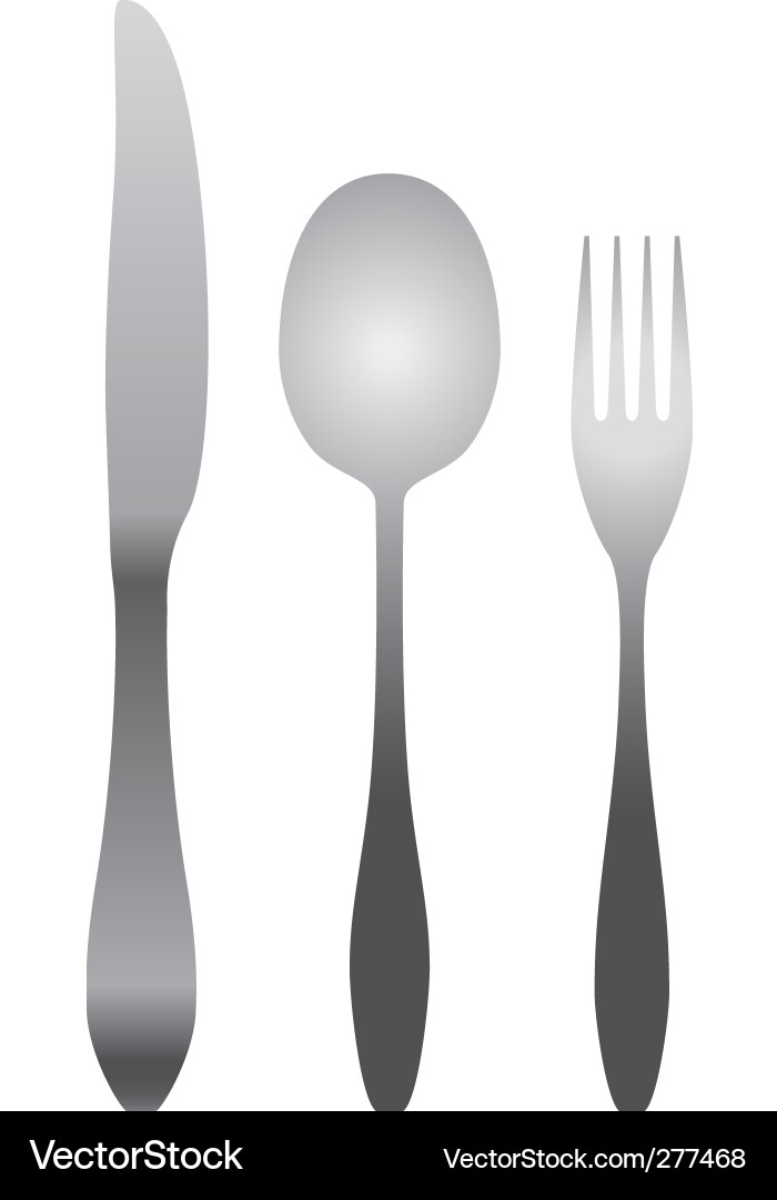 Spoon fork and knife Royalty Free Vector Image
