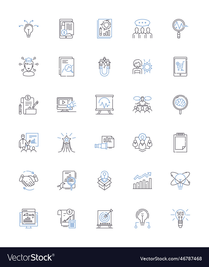 Task scheduling line icons collection planning Vector Image