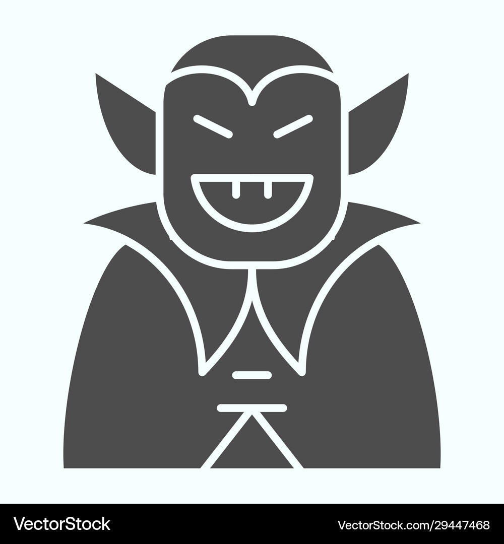 Vampire person solid icon dracula monster Vector Image