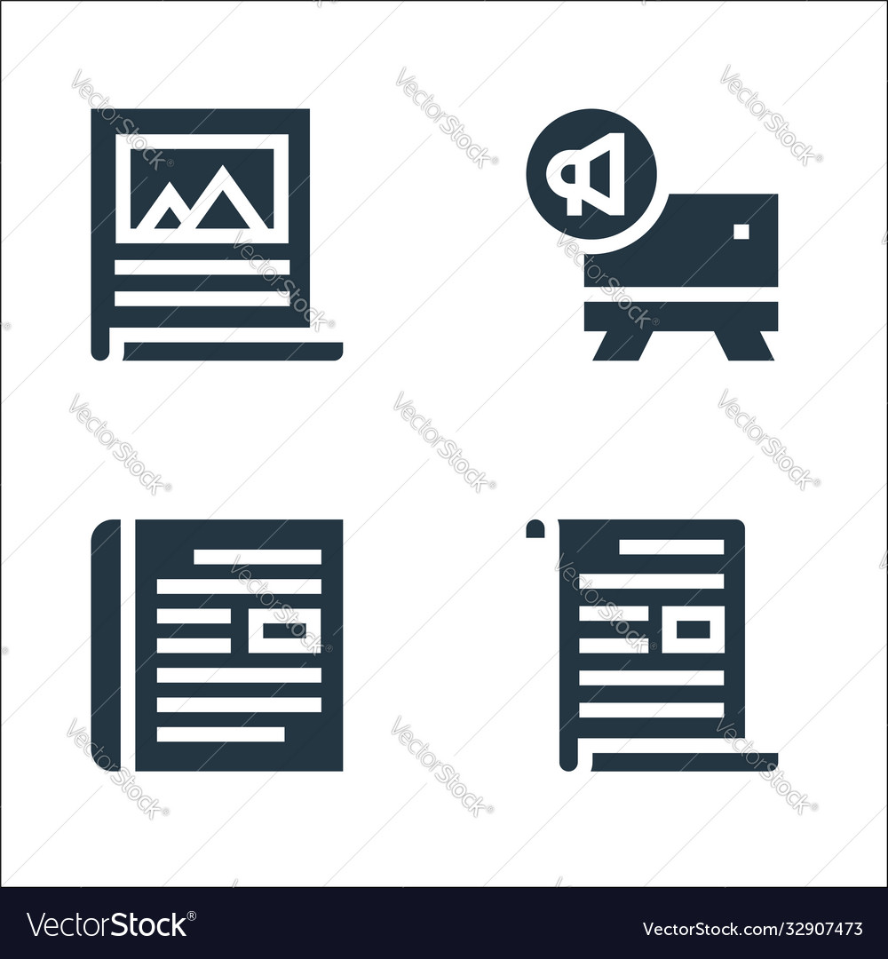 Advertisement line icons linear set quality vector image Advertisement line icons linear set quality