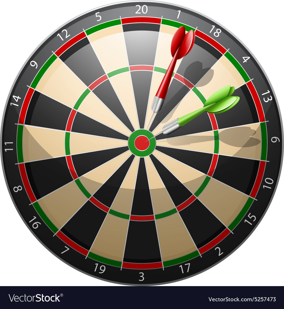 Close-up Dartboard with Darts