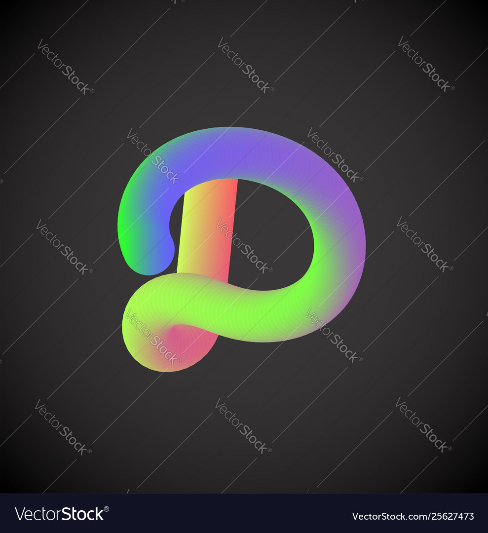 Colorful character from a font set vector image Colorful character from a font set