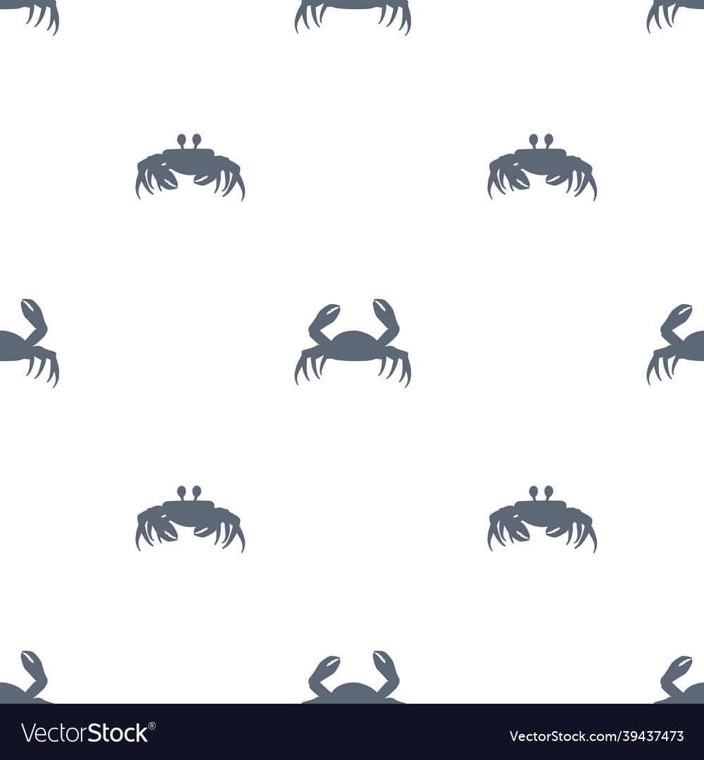 Crab silhouette cartoon seamless pattern