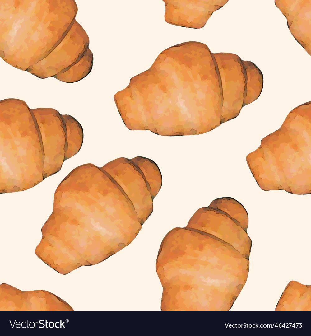 Croissant seamless pattern Royalty Free Vector Image