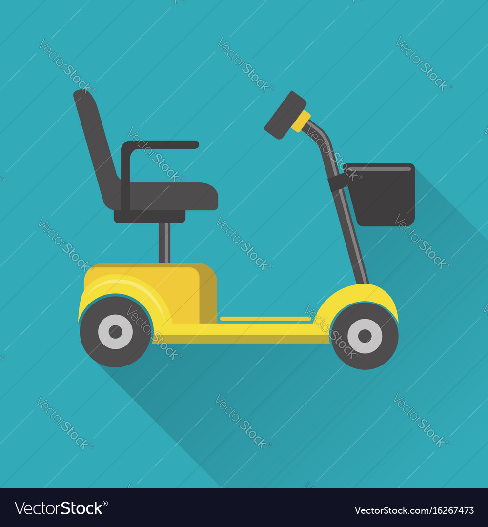 Flat Style Mobility Scooter Icon Royalty Free Vector Image