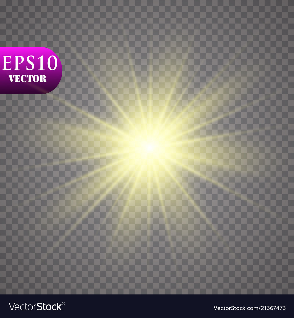 Glow light effect starburst with sparkles vector image Glow light effect starburst with sparkles