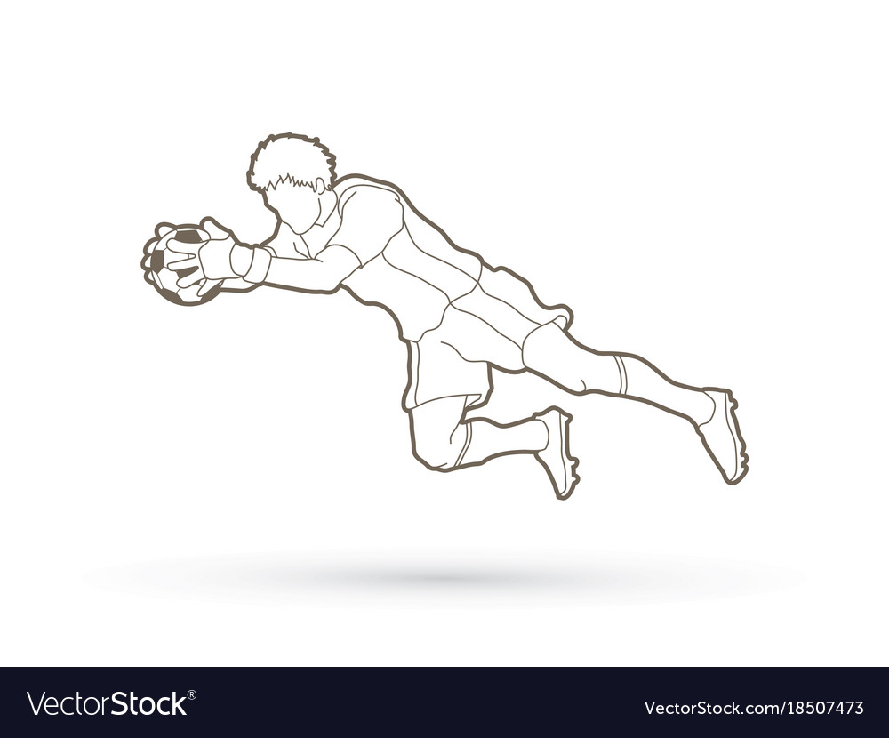 Goalkeeper Jumping to Catch Ball
