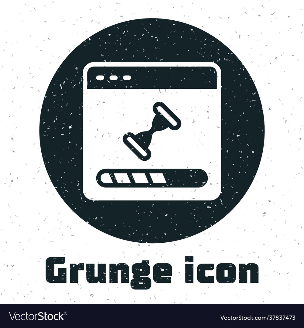 Grunge loading a data window with progress bar vector image Grunge loading a data window with progress bar