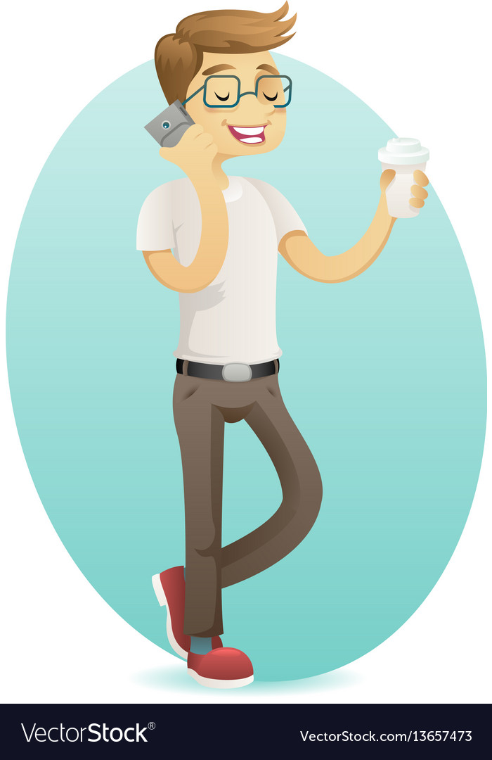Happy Geek with Smartphone