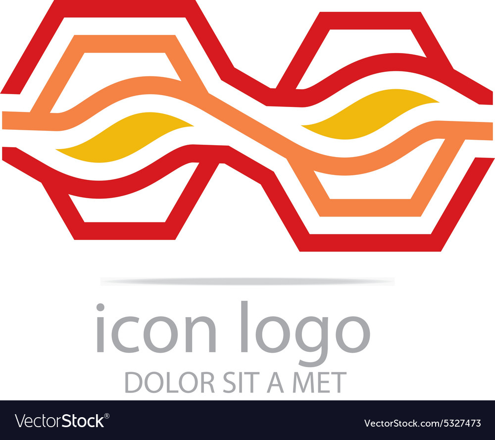 Leaf wave hexagon design symbol abstract