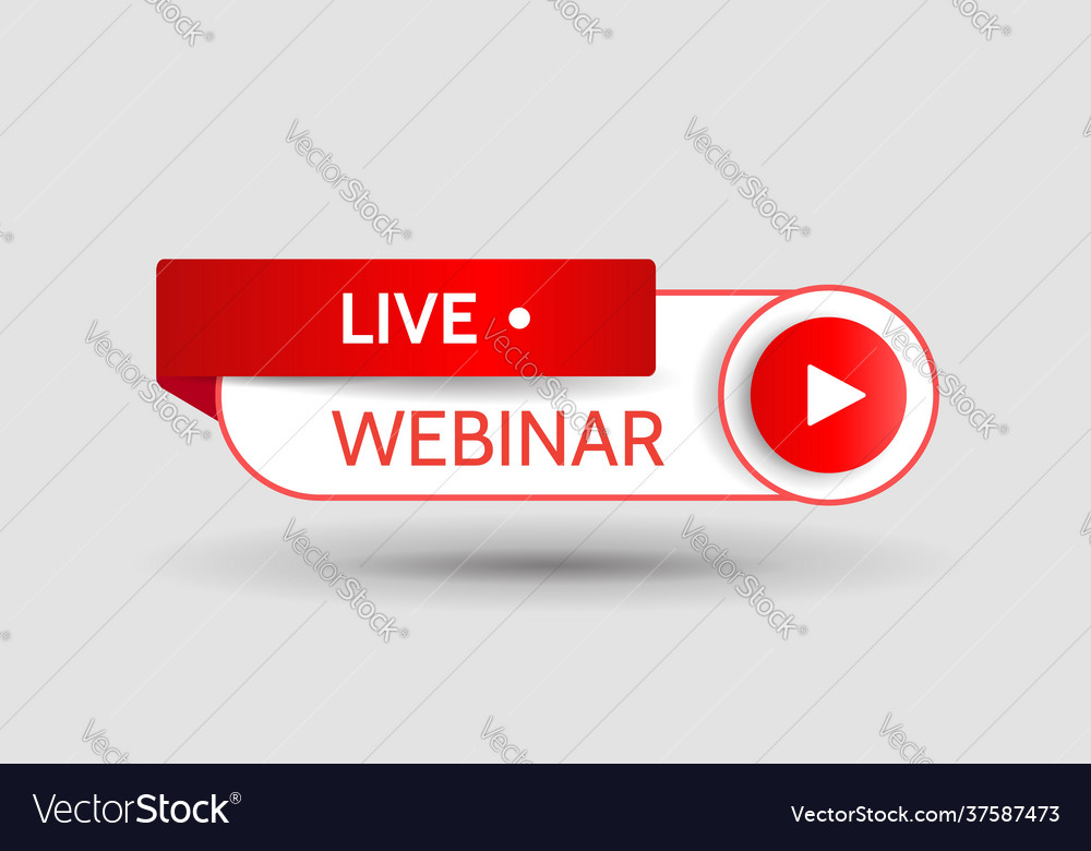 Live button play start interface design element vector image Live button play start interface design element