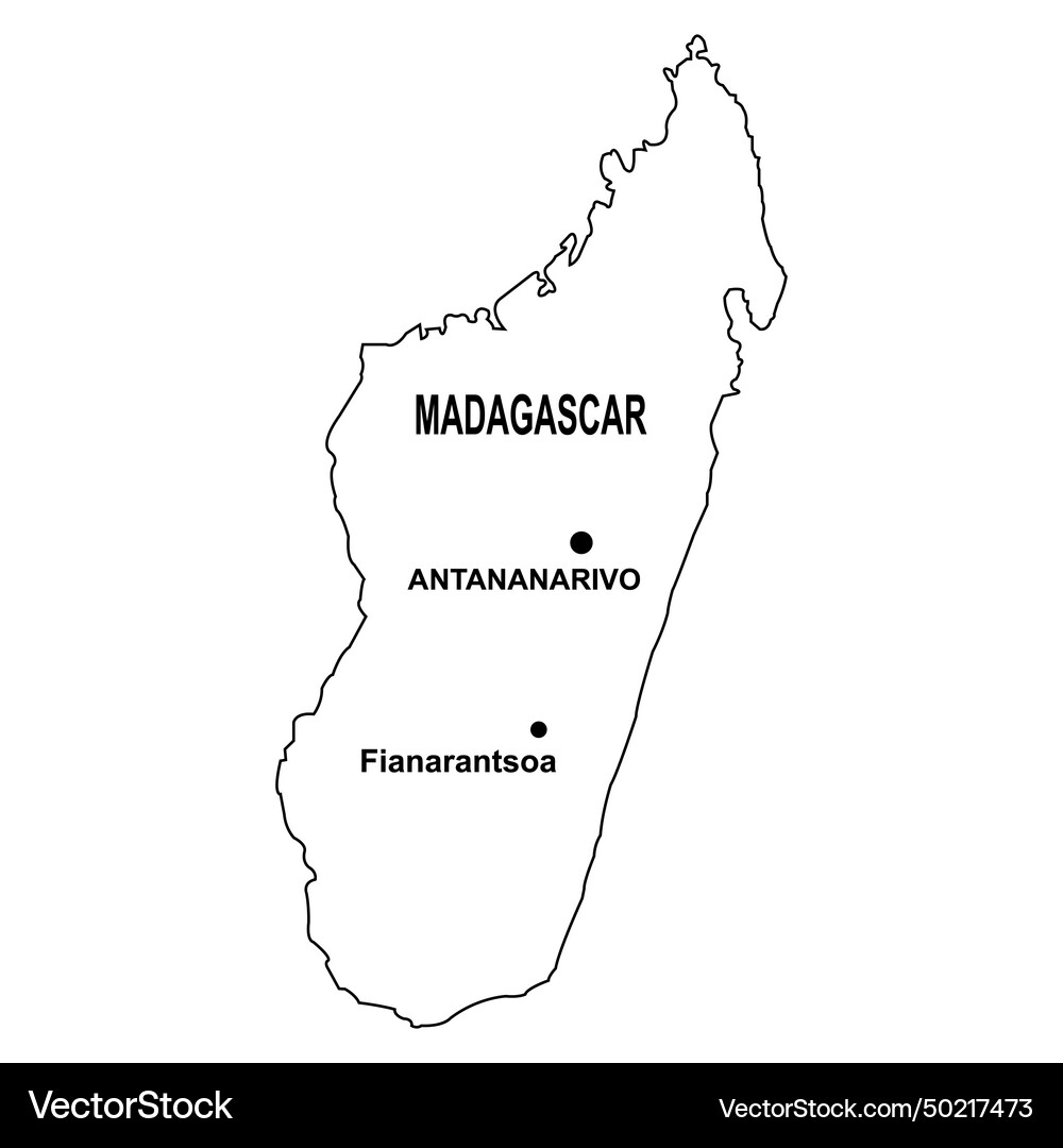 Madagascar Map Royalty Free Vector Image Vectorstock