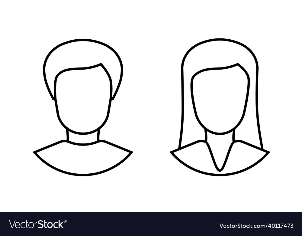 Man and woman avatar profile male female icon Vector Image