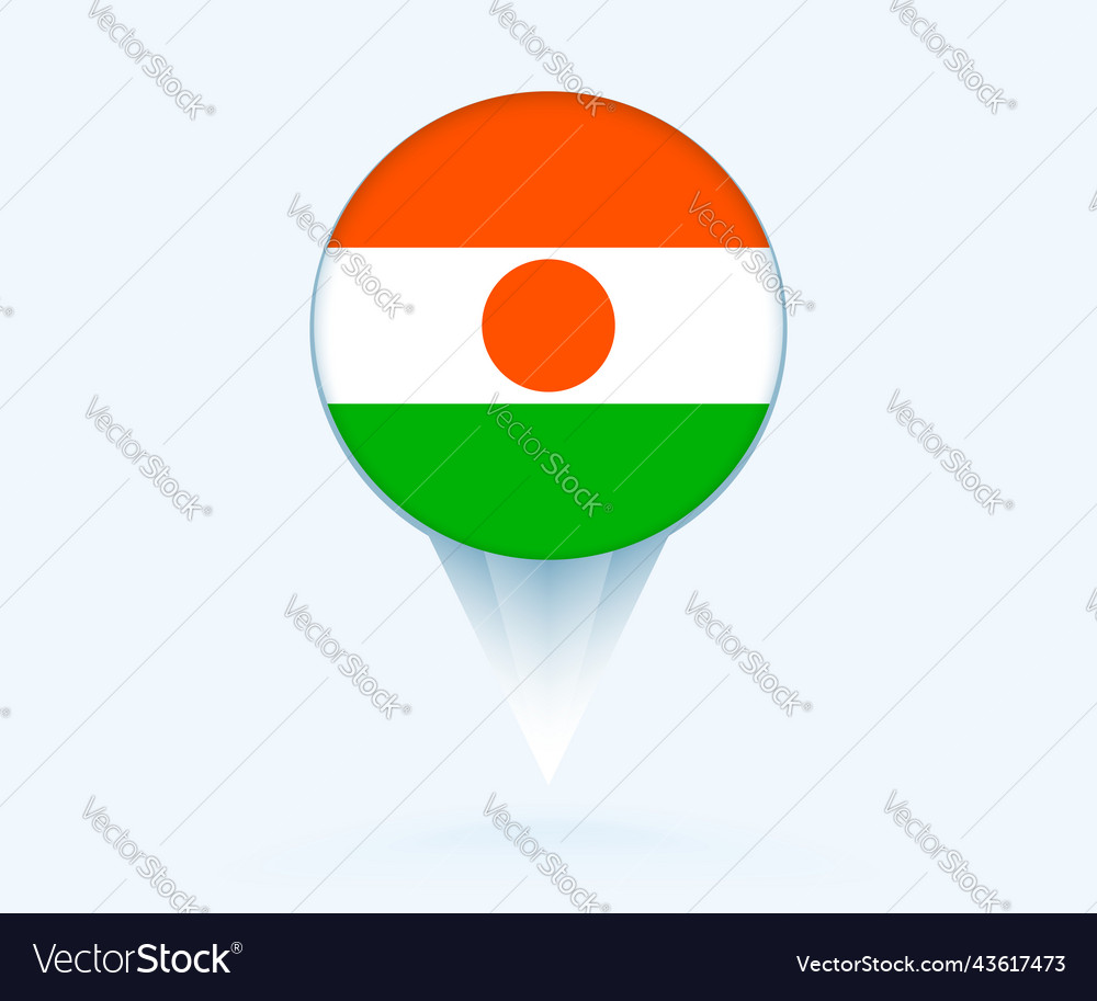 Map pointer with flag of niger