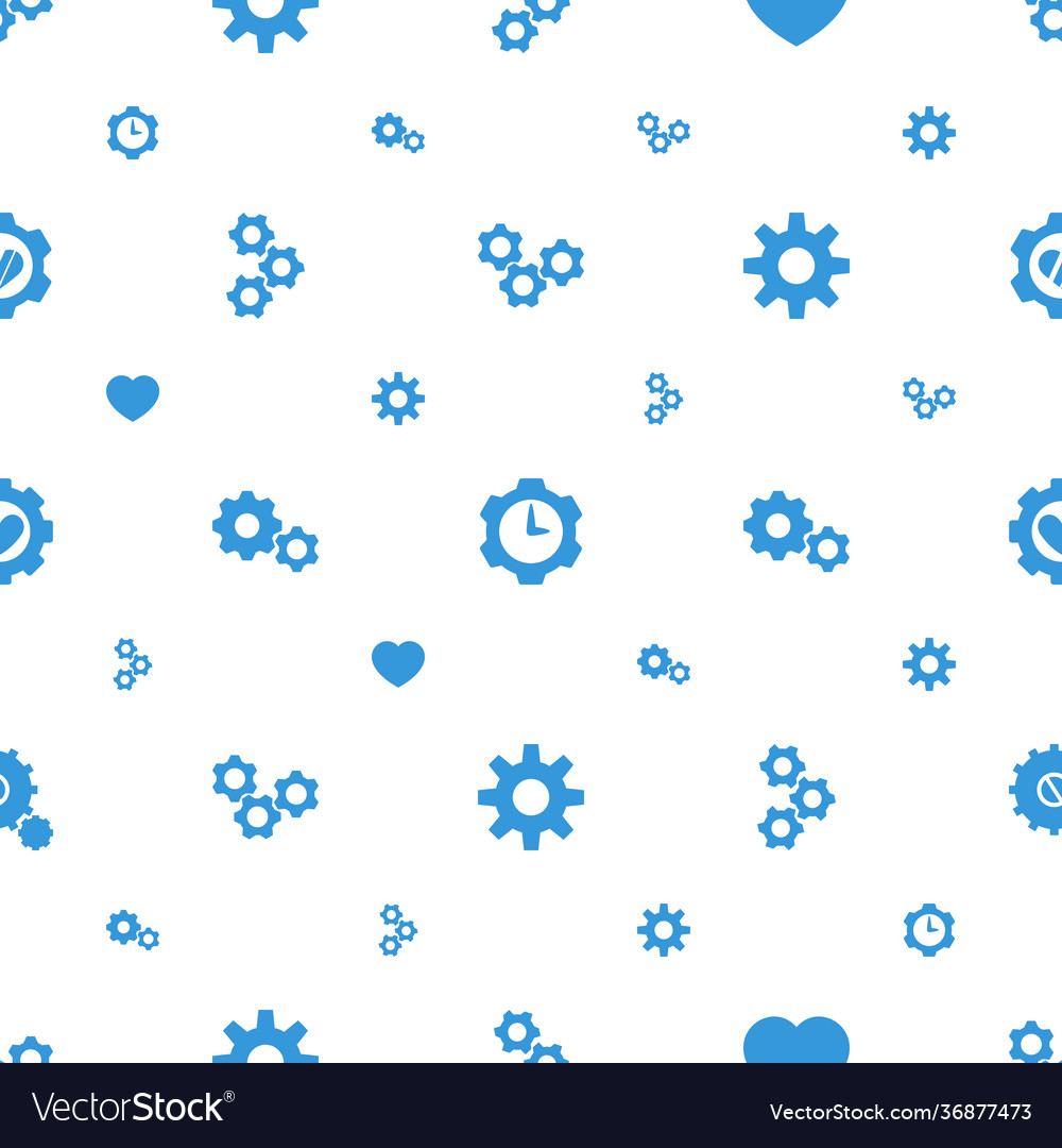 Mechanism icons pattern seamless white background