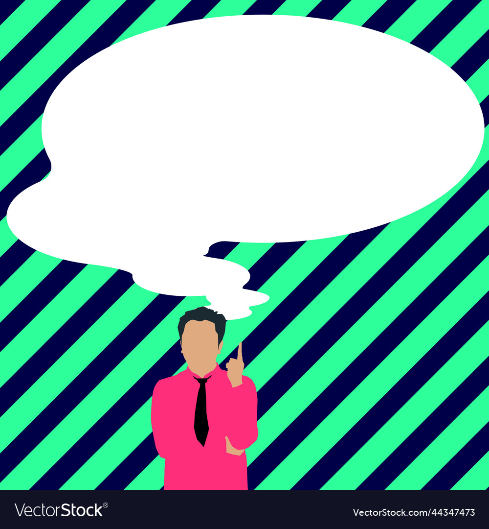 Presenter with conversation bubble showing new vector image Presenter with conversation bubble showing new