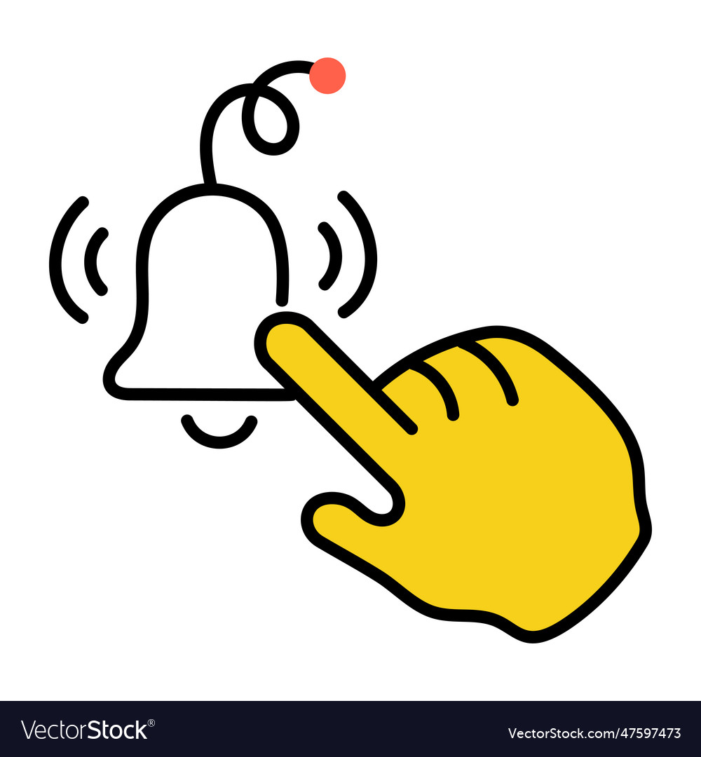 Press bell royalty free vector image vectorstock