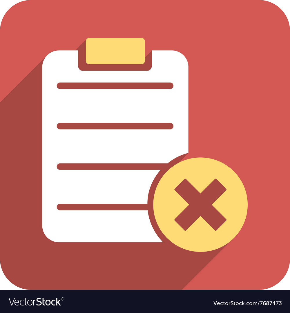 Reject form flat rounded square icon with long
