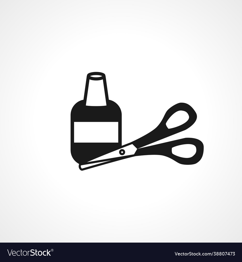Scissors with paper glue icon simple