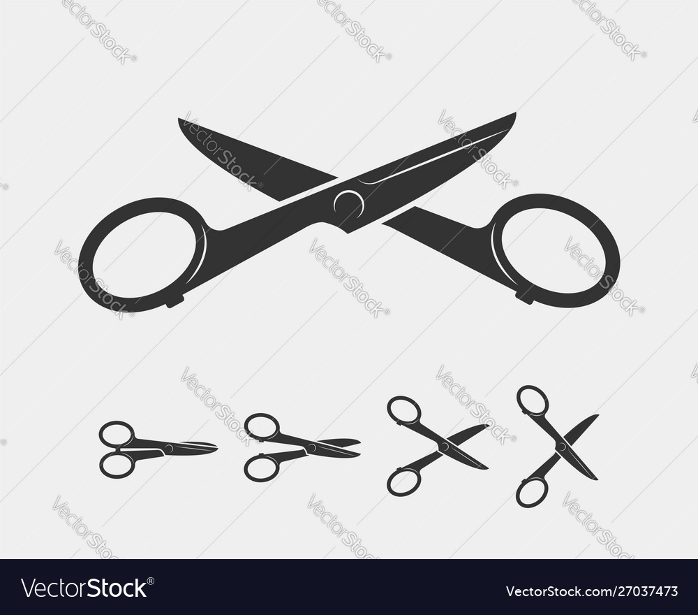 Set scissor icon scissors design element or logo