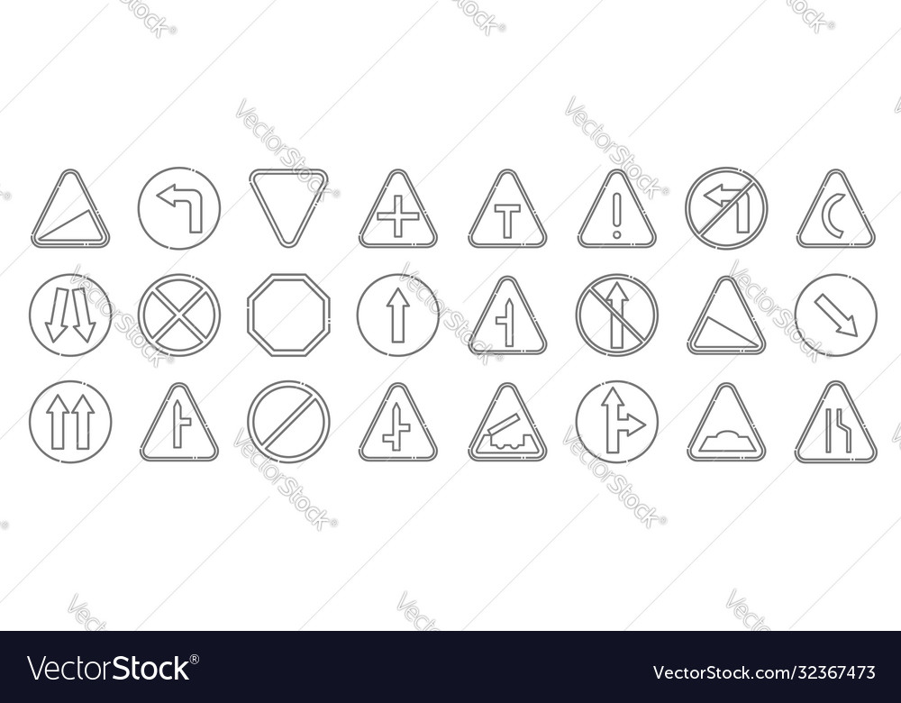 Signaling line icons linear set quality