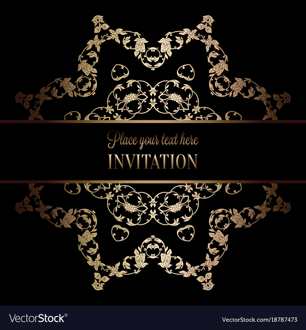 Vintage baroque wedding invitation template Vector Image