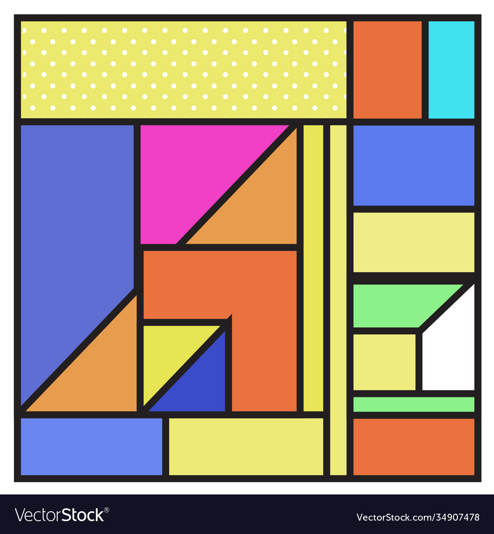 Abstract geometric colorful background memphis