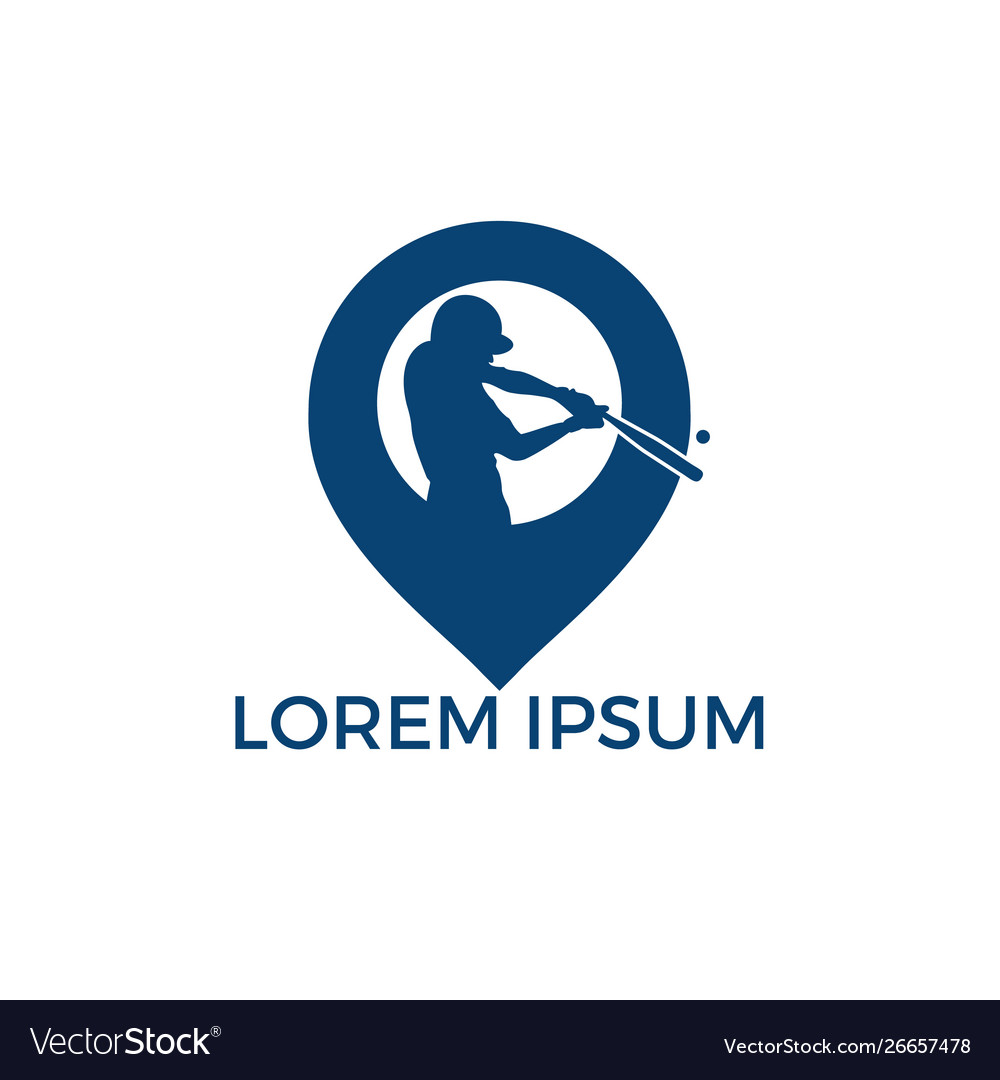 Baseball and map pointer logo design