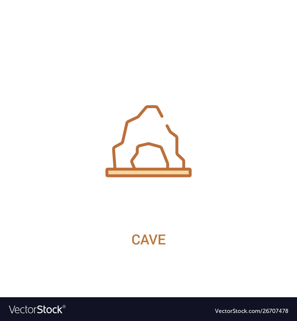 Cave concept 2 colored icon simple line element