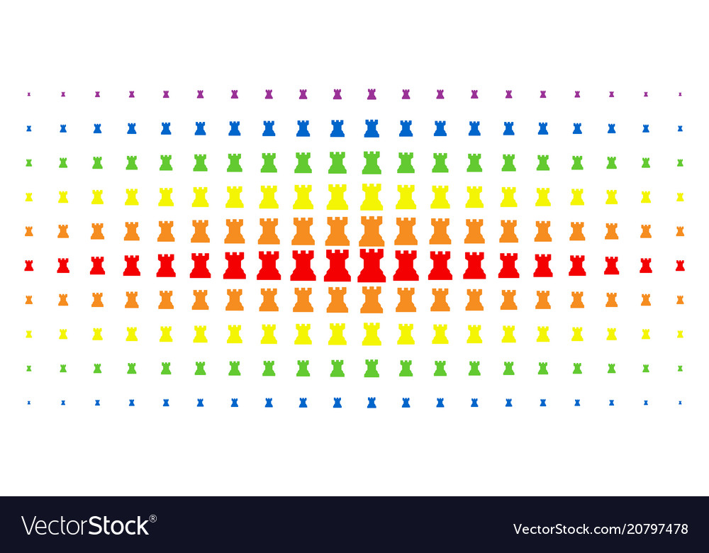 Chess tower spectrum halftone pattern