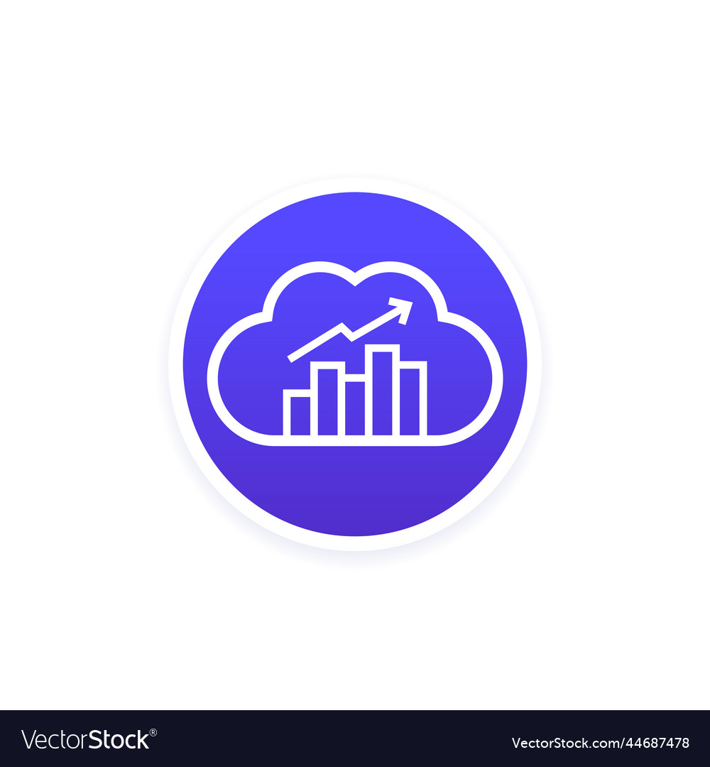 Cloud analytics icon with a graph