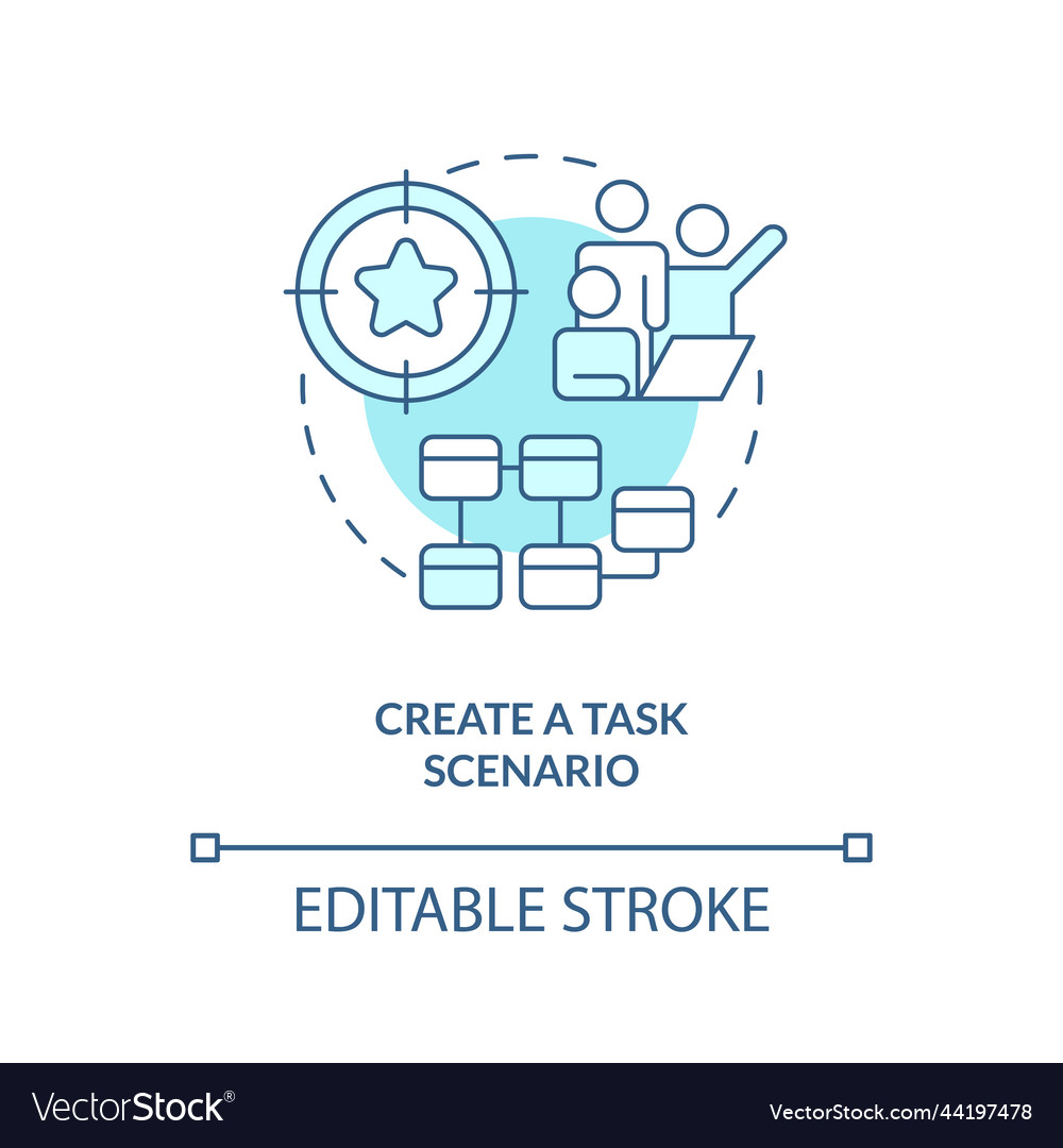 Create task strategy turquoise concept icon vector image Create task strategy turquoise concept icon