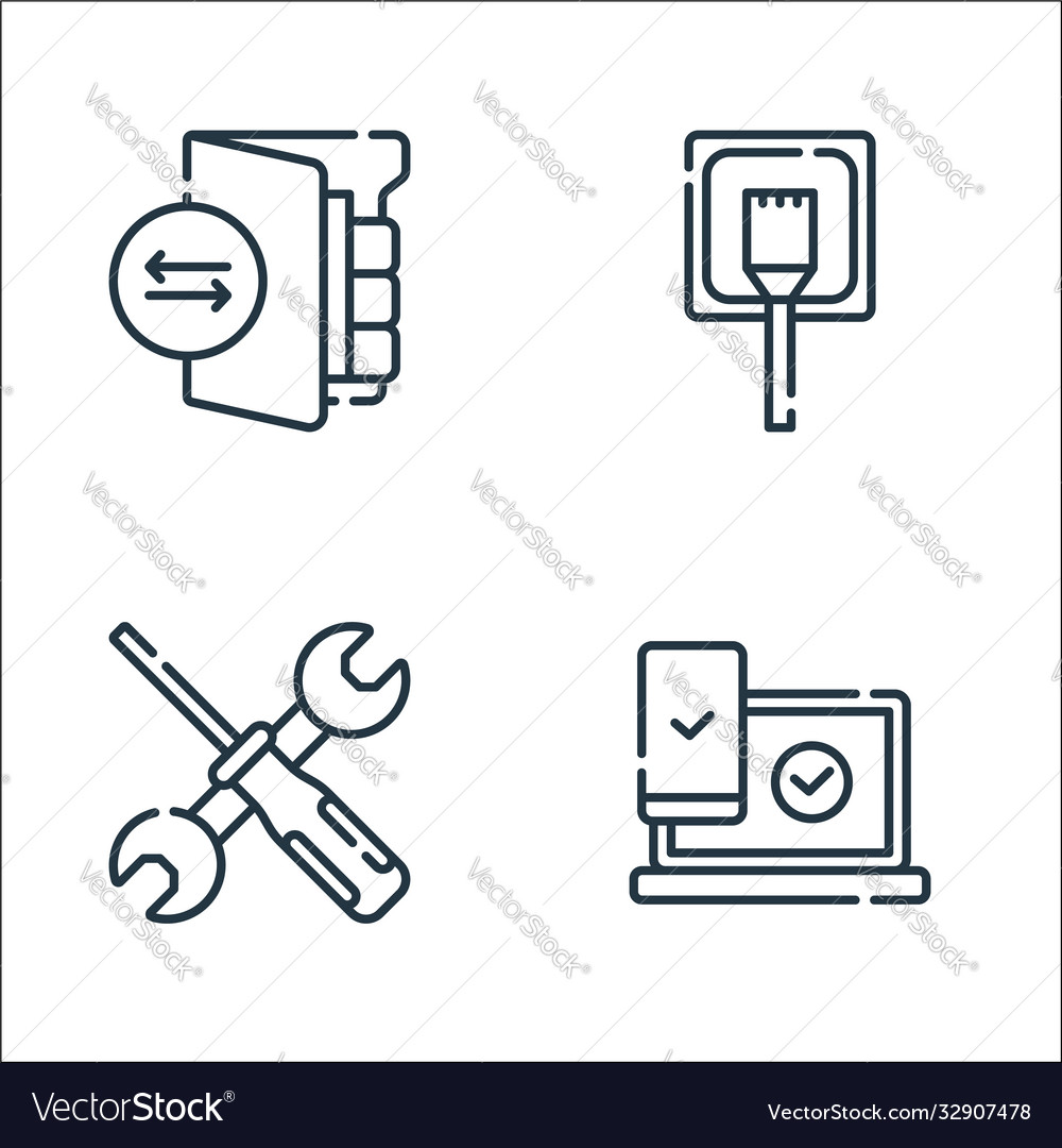 Datenbank- und Serverzeilen-Icons linear set