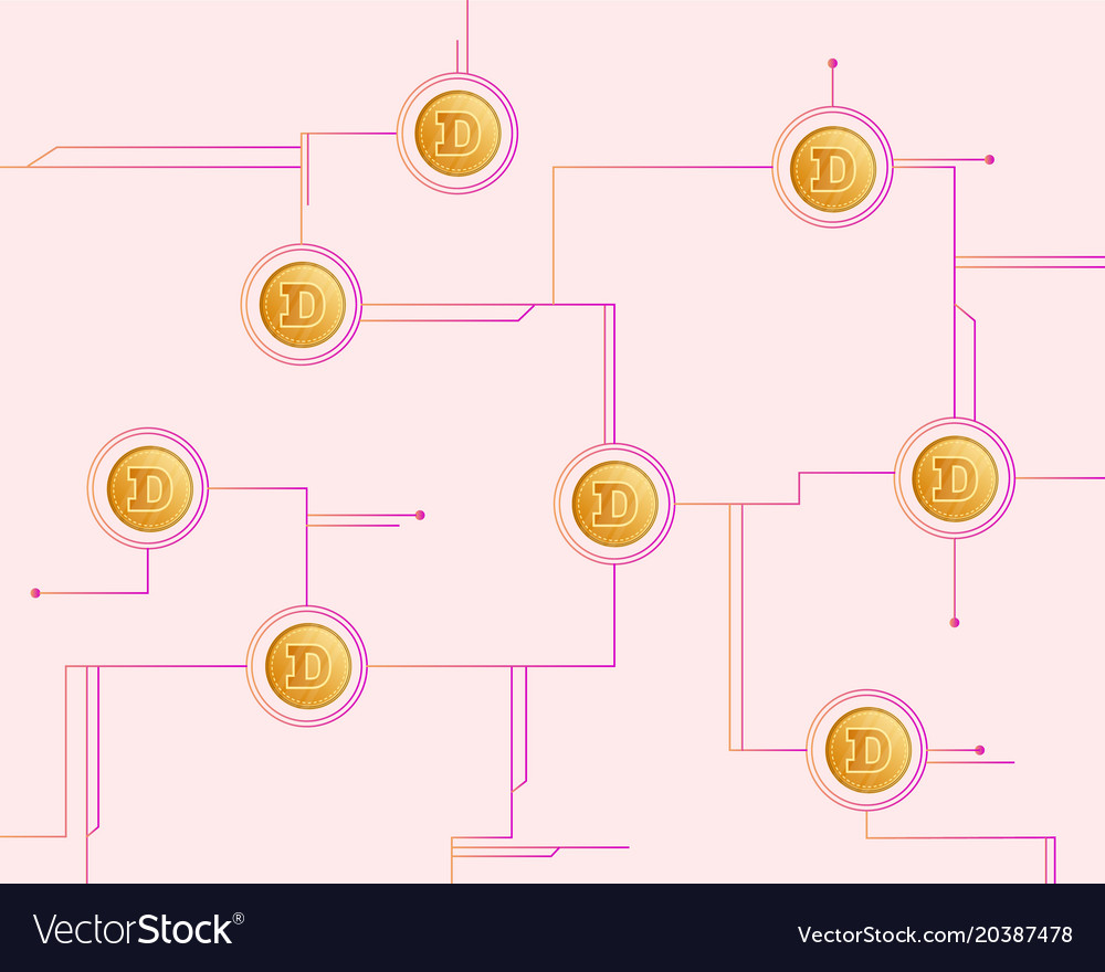 Dogecoin blockchain circuit technology style