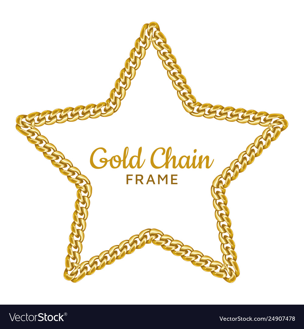 Gold chain star border frame wreath starry shape