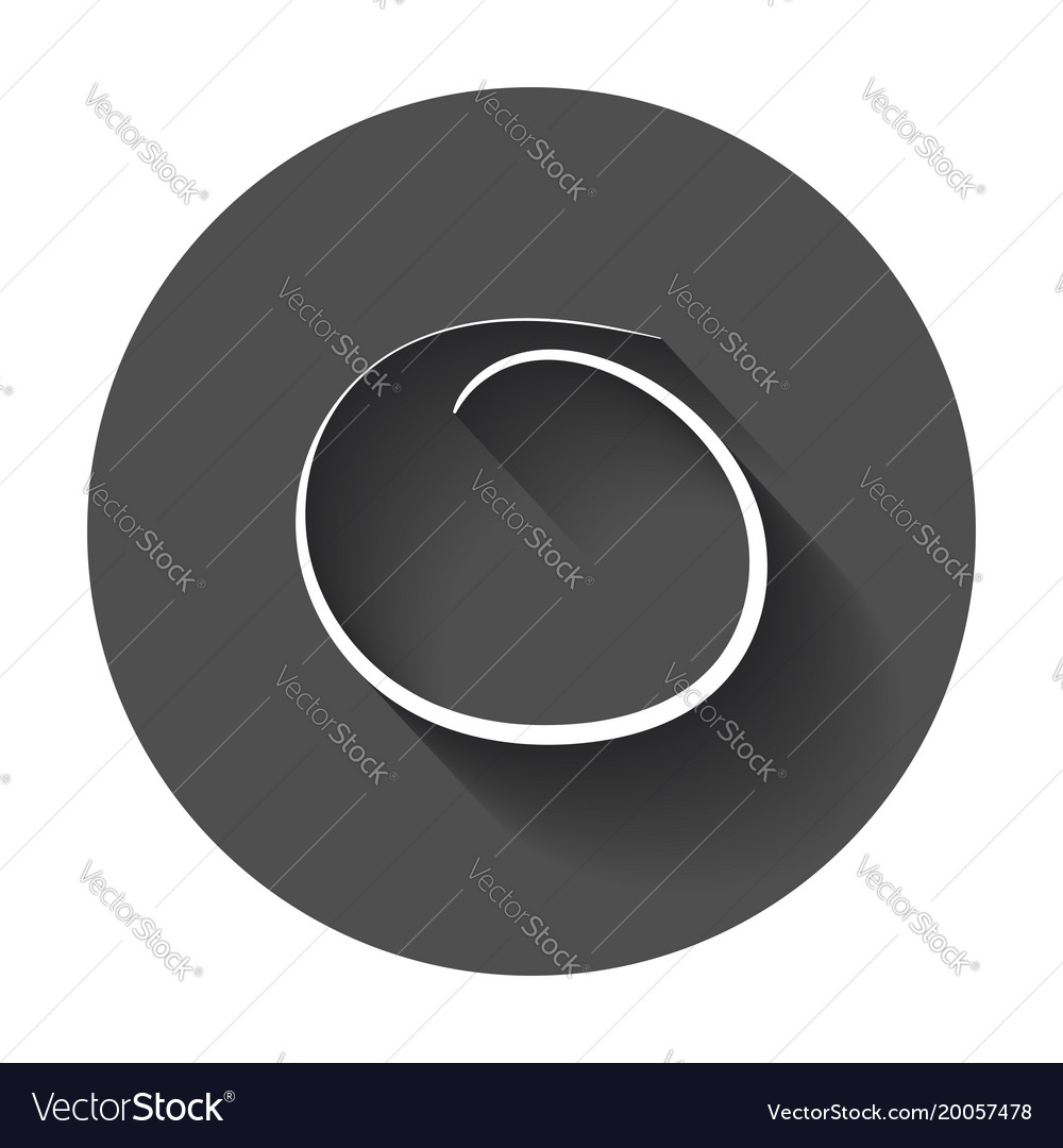 Hand drawn scribble circle element with long