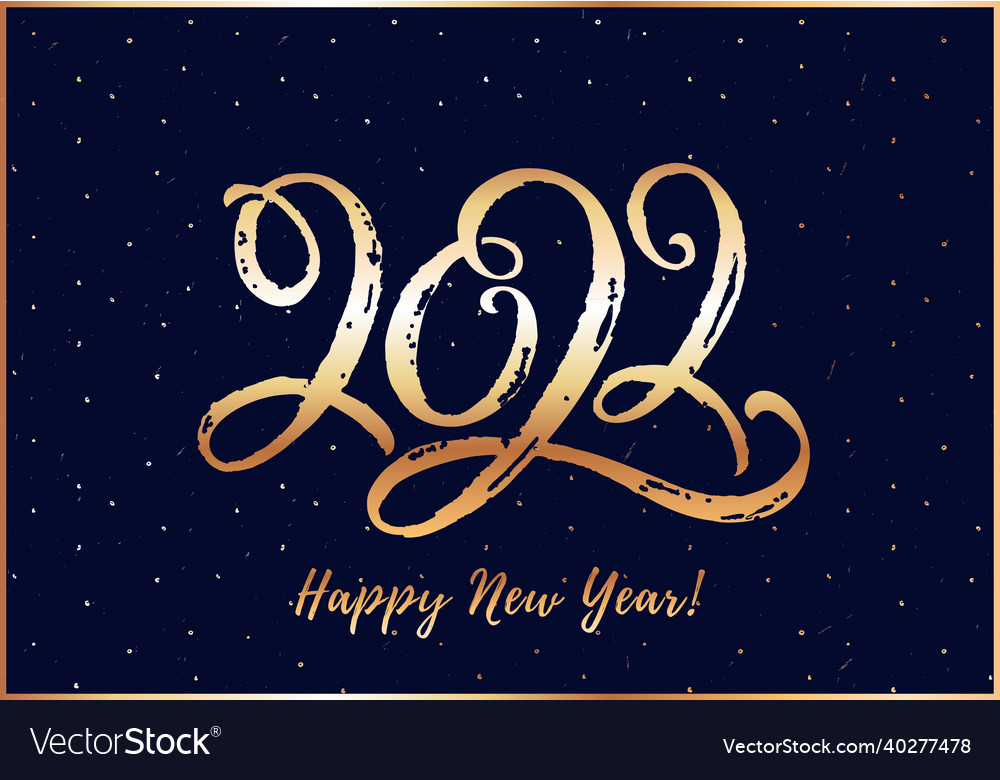 Happy new year 2022 greeting banner with lettering