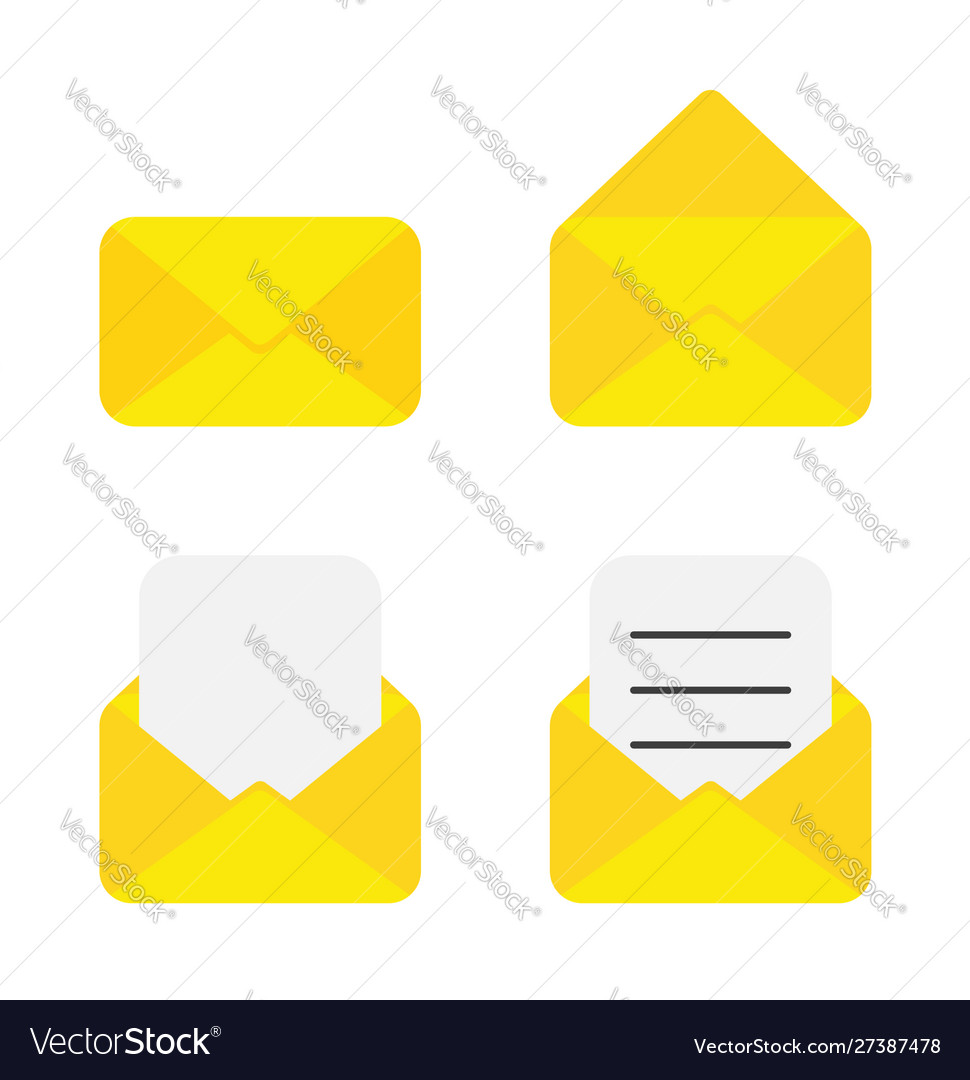 Icon set envelope closed opened empty Vector Image Icon set envelope closed opened empty