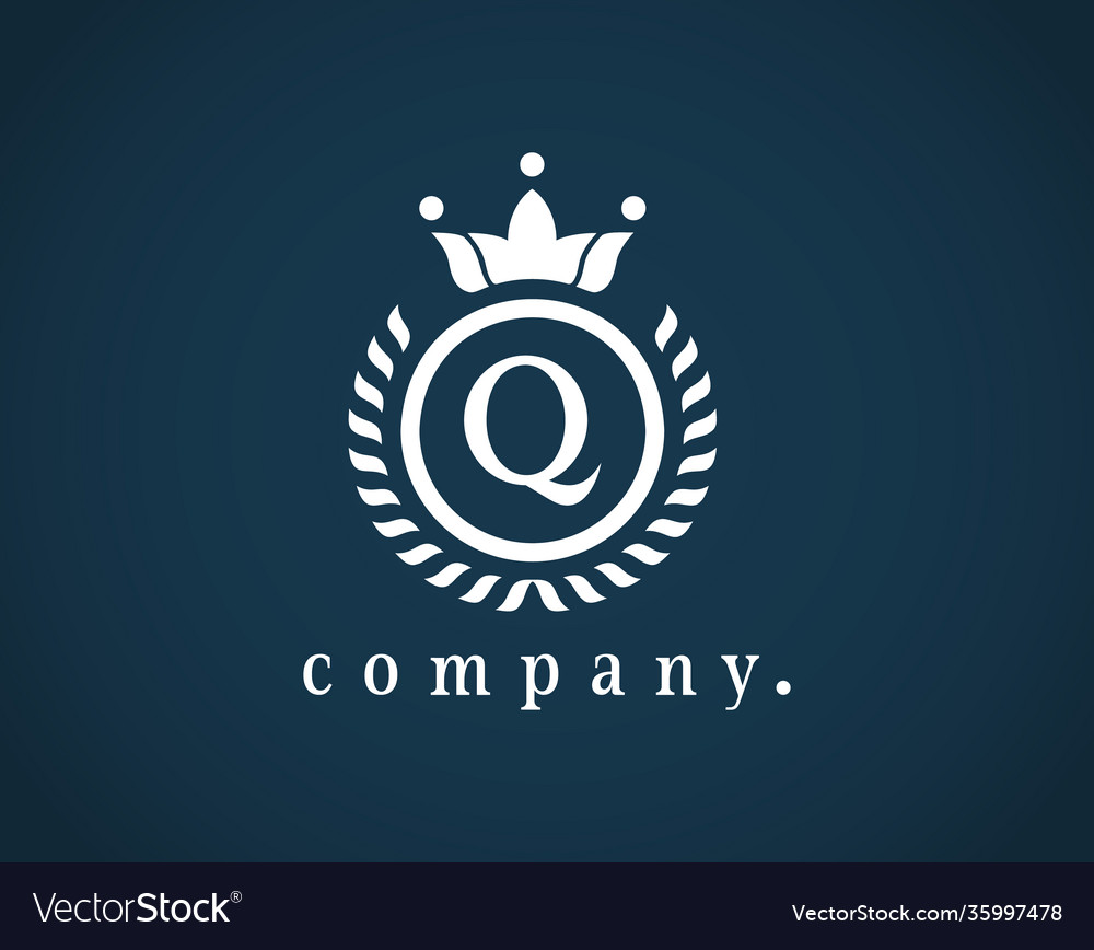 Letter q heraldic logo emblem monogram