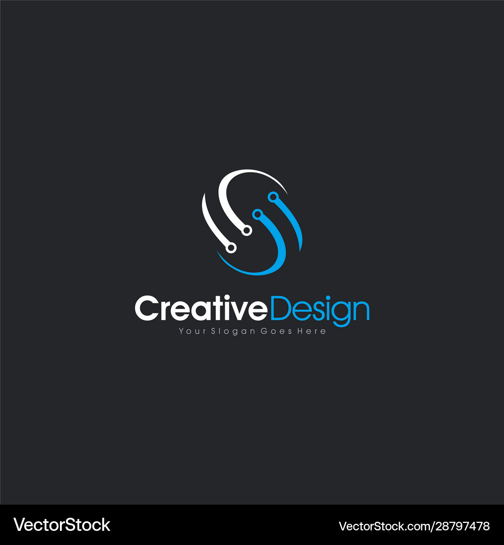Letter s logo initial abstract icon tech Vector Image
