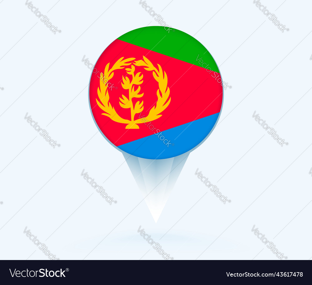 Kartenzeiger mit Flagge von eritrea