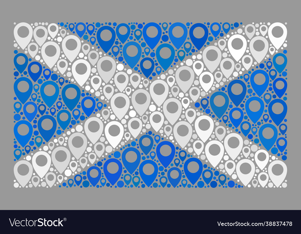 Pointer scotland flag - collage map pointers