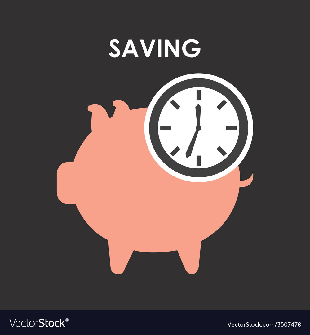 Saving time design Royalty Free Vector Image - VectorStock