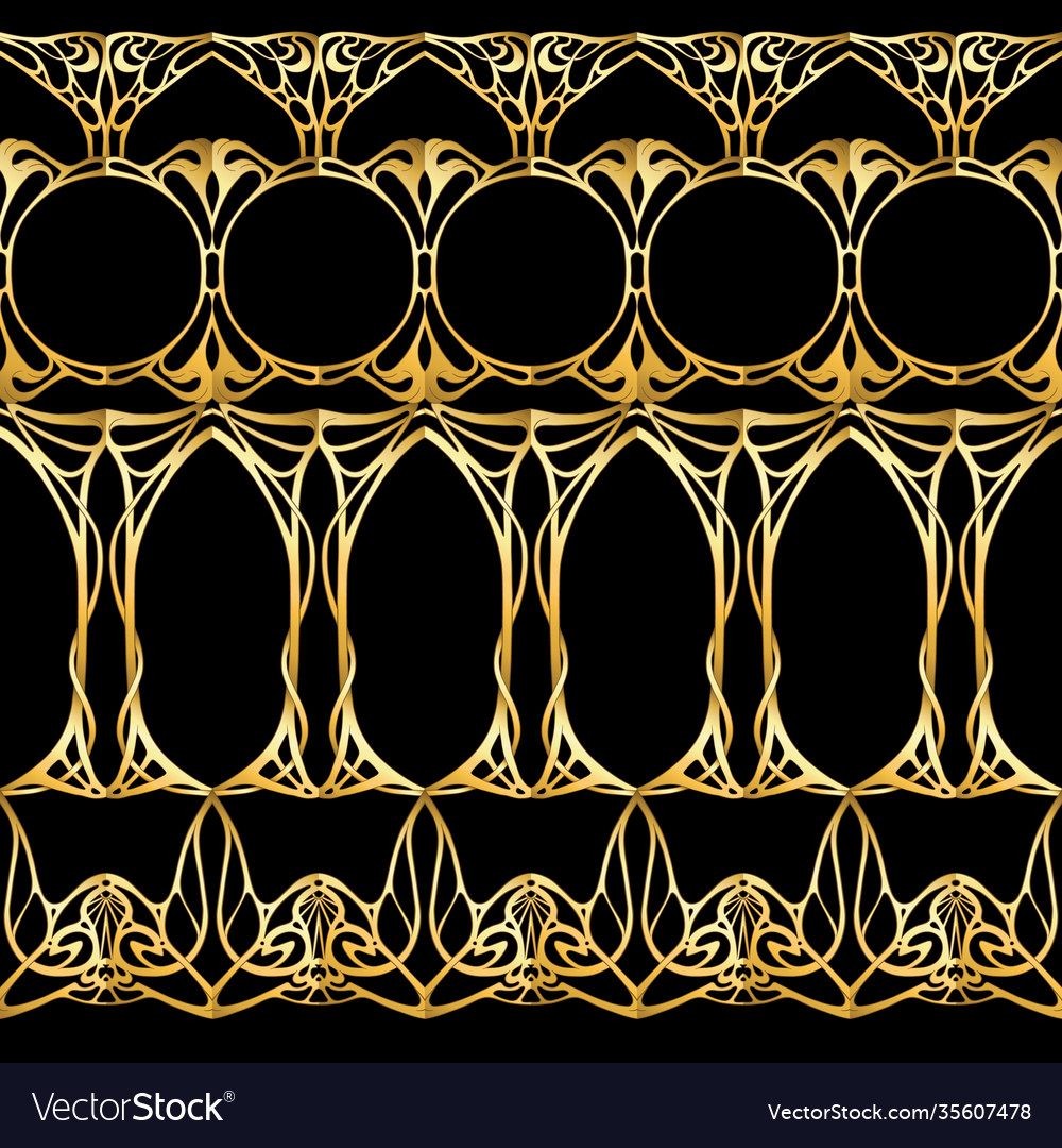 Seamless pattern background in art nouveau style vector image Seamless pattern background in art nouveau style