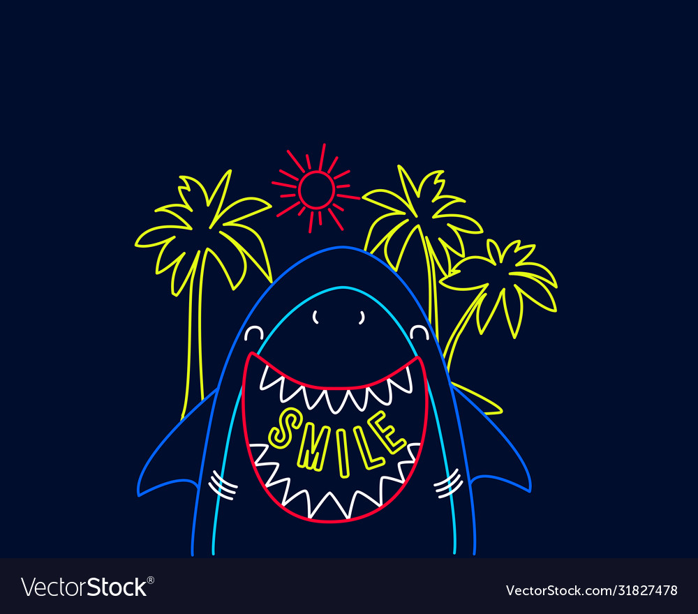 Shark print design with slogan