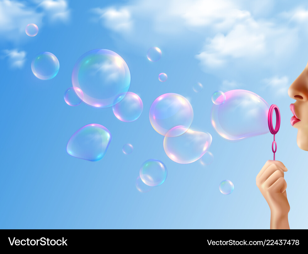 Soap bubbles realistic background Royalty Free Vector Image