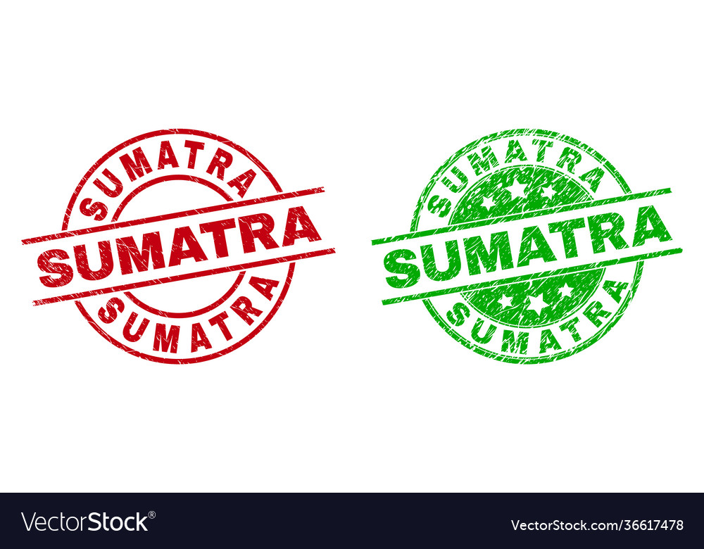 Sumatra round stamps using unclean texture